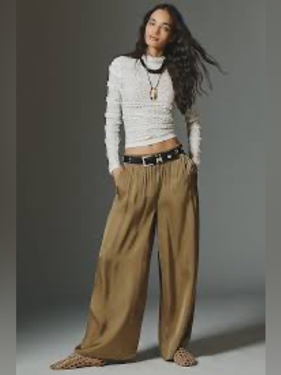 Anthropologie Pants - NWT Anthropologie Maeve Draped Wide-Leg Pull-On Pants, Size XS Petite